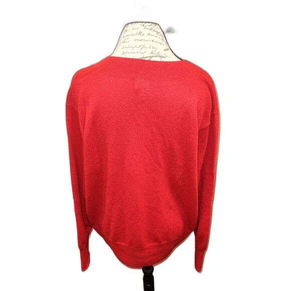 a new day Fine Gauge V-Neck Sweater Red XXL - Picture 4 of 6